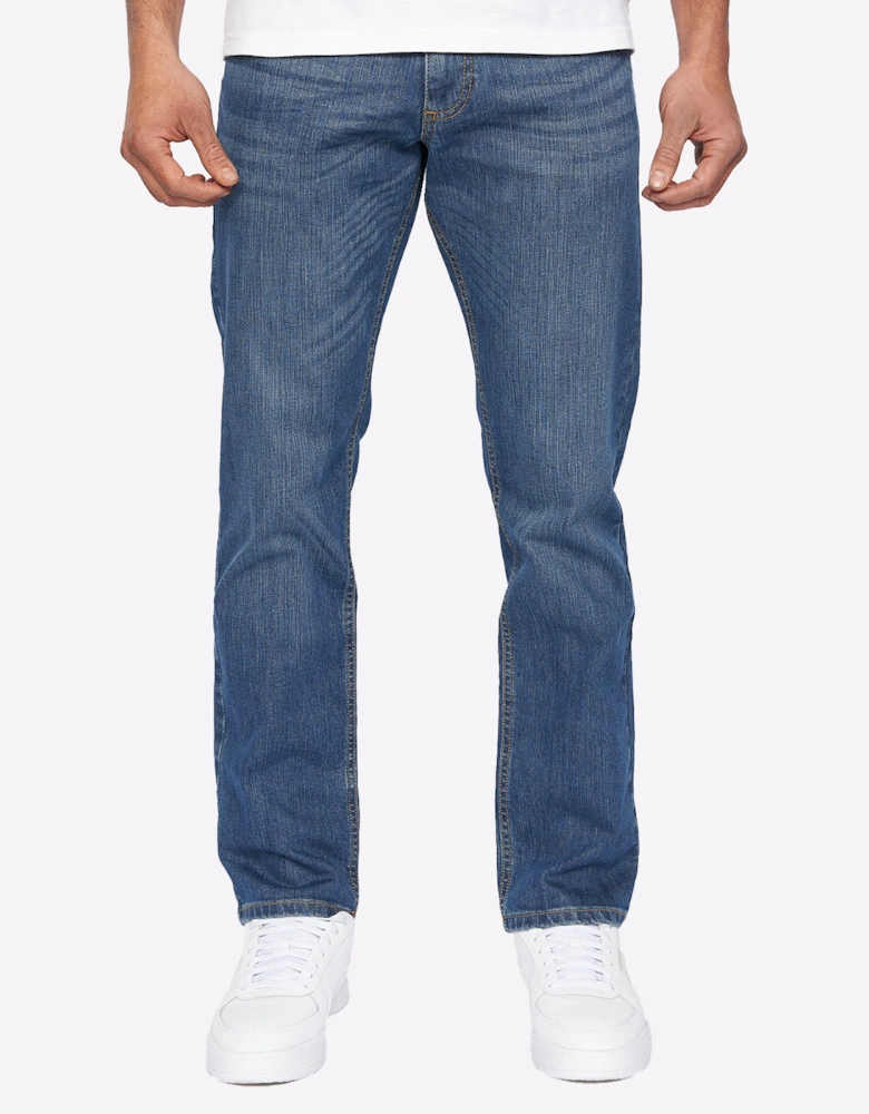 Duck And Cover Duck and Cover Hydras Jeans Mens Mid Wash / Navy