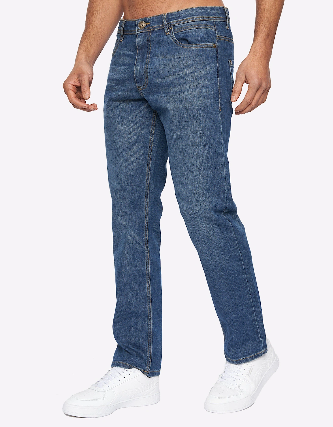 Duck And Cover Duck and Cover Hydras Jeans Mens Mid Wash / Navy