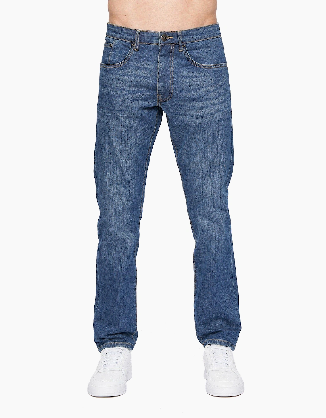 Crosshatch Bandol Straight Leg Jeans Mens Blue