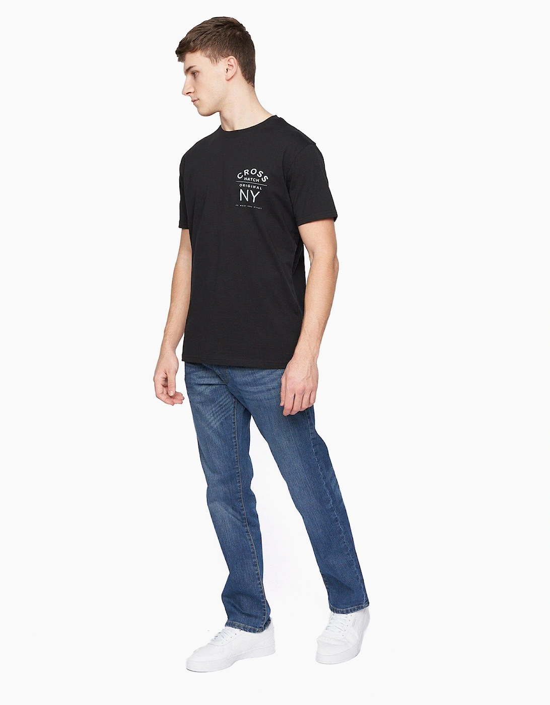 Crosshatch Bandol Straight Leg Jeans Mens Blue