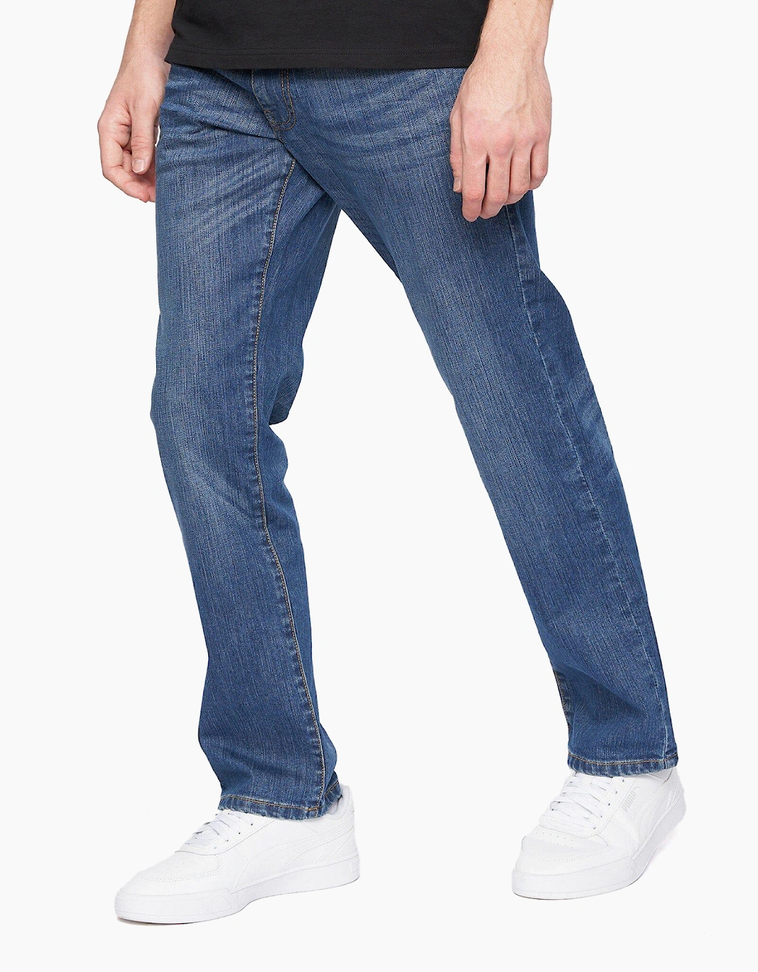 Crosshatch Bandol Straight Leg Jeans Mens Blue