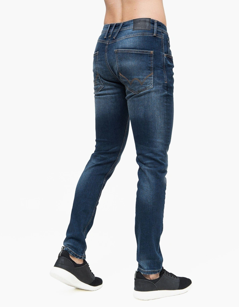 Duck And Cover Tranfold Slim Fit Jeans Mens Tinted Blue