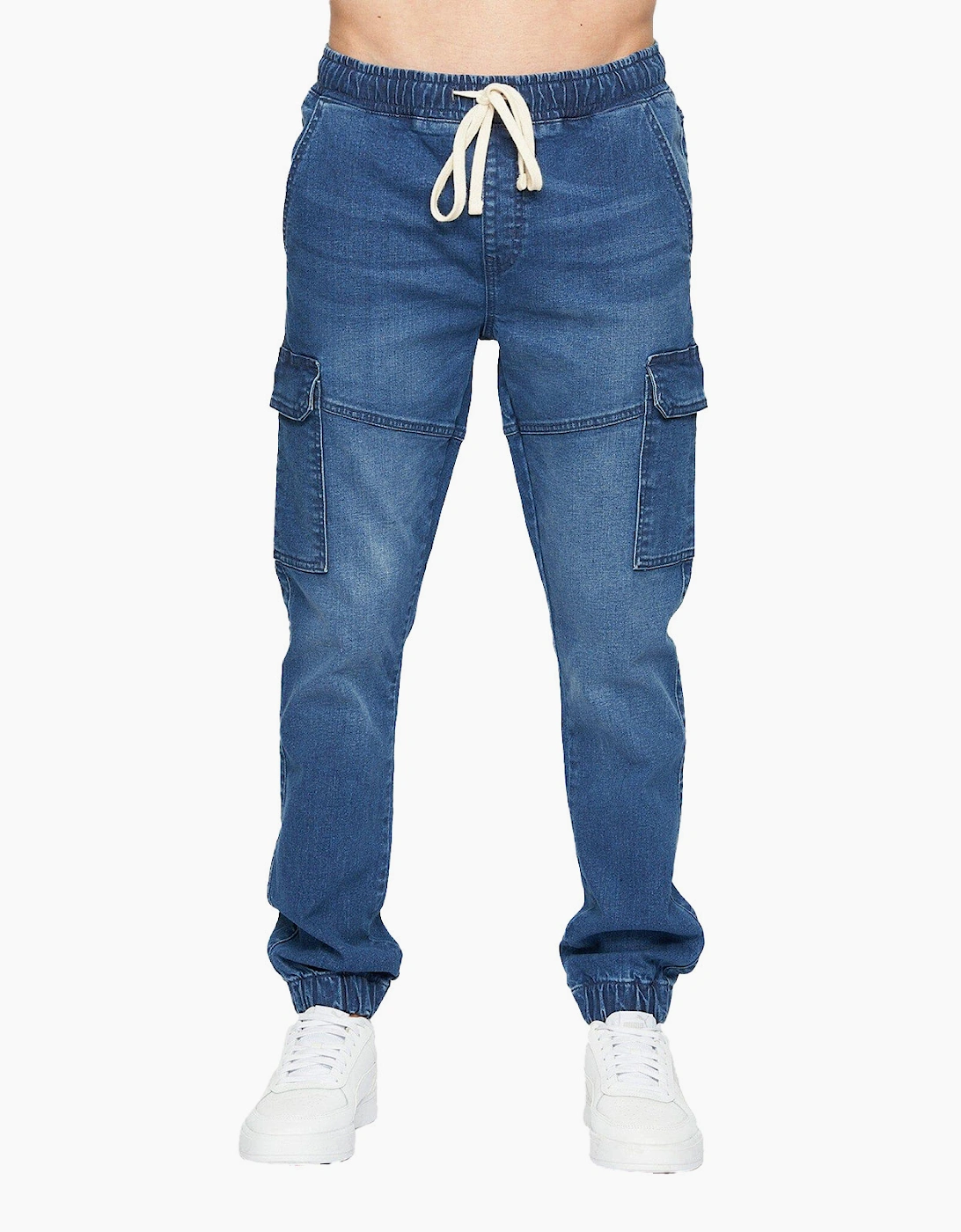 Crosshatch Malimore Cargo Jeans Mens Navy