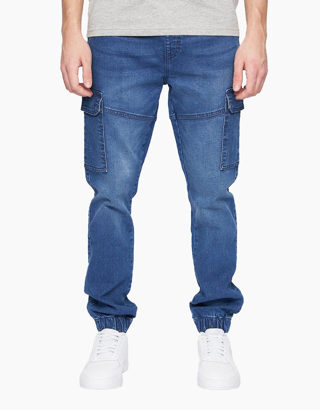 Crosshatch Malimore Cargo Jeans Mens Navy