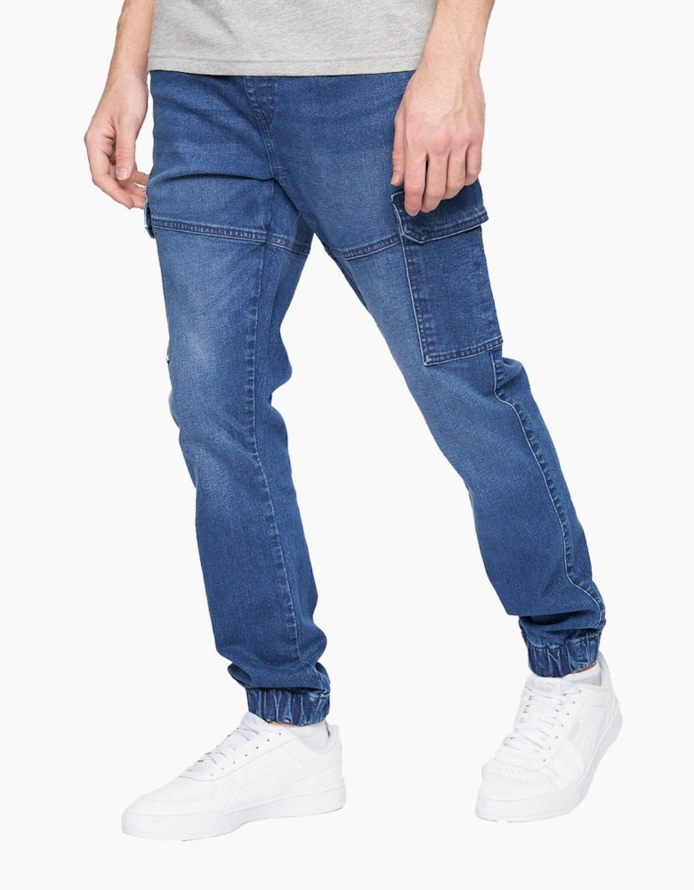 Crosshatch Malimore Cargo Jeans Mens Navy