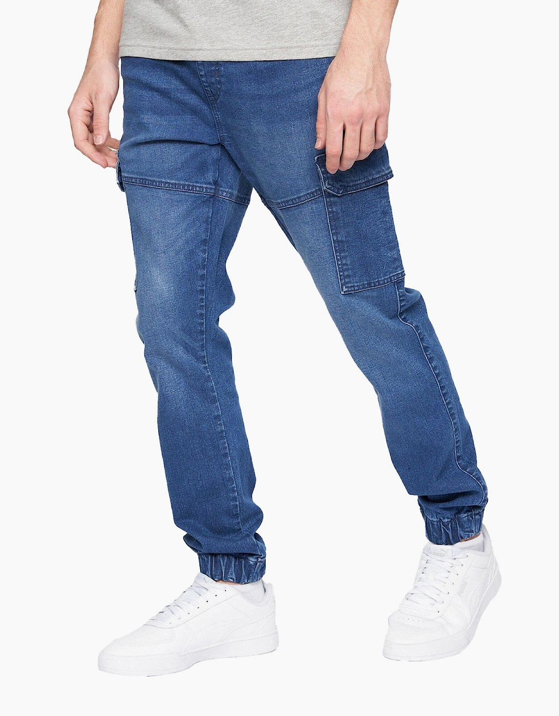 Crosshatch Malimore Cargo Jeans Mens Navy