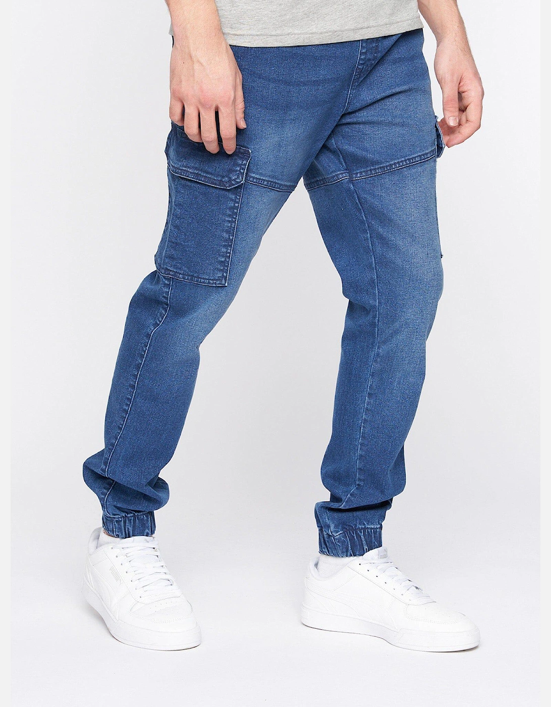 Crosshatch Malimore Cargo Jeans Mens Navy