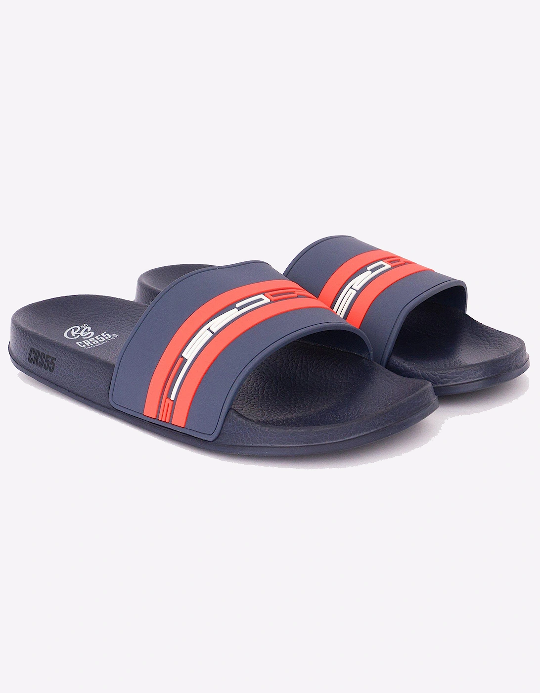 Crosshatch Mentella Sliders Mens Navy/Red