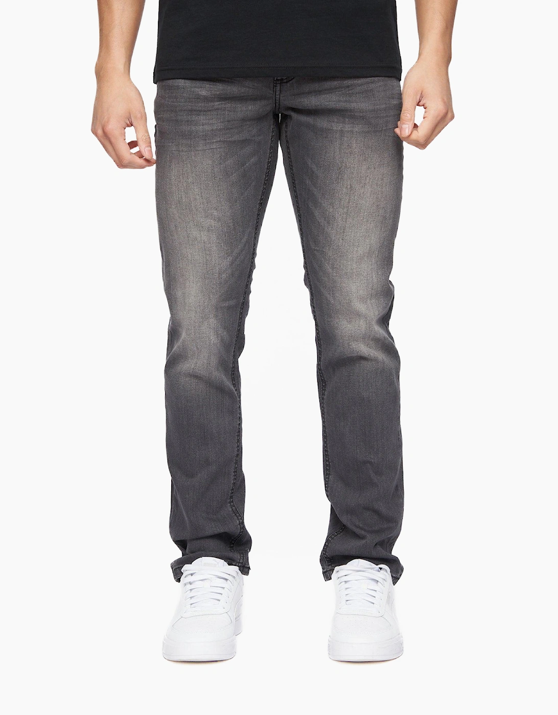 Crosshatch Svelte Jeans Mens (Slim Fit) Dark Grey