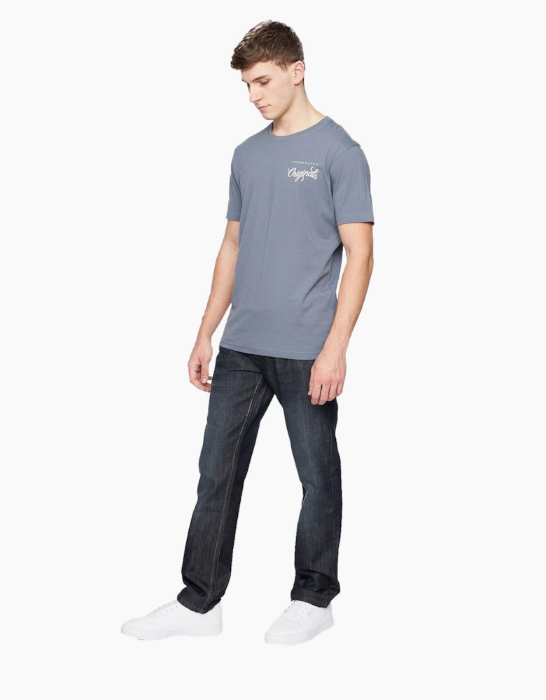 Crosshatch New Embossed Techno Jeans Mens Dark Wash