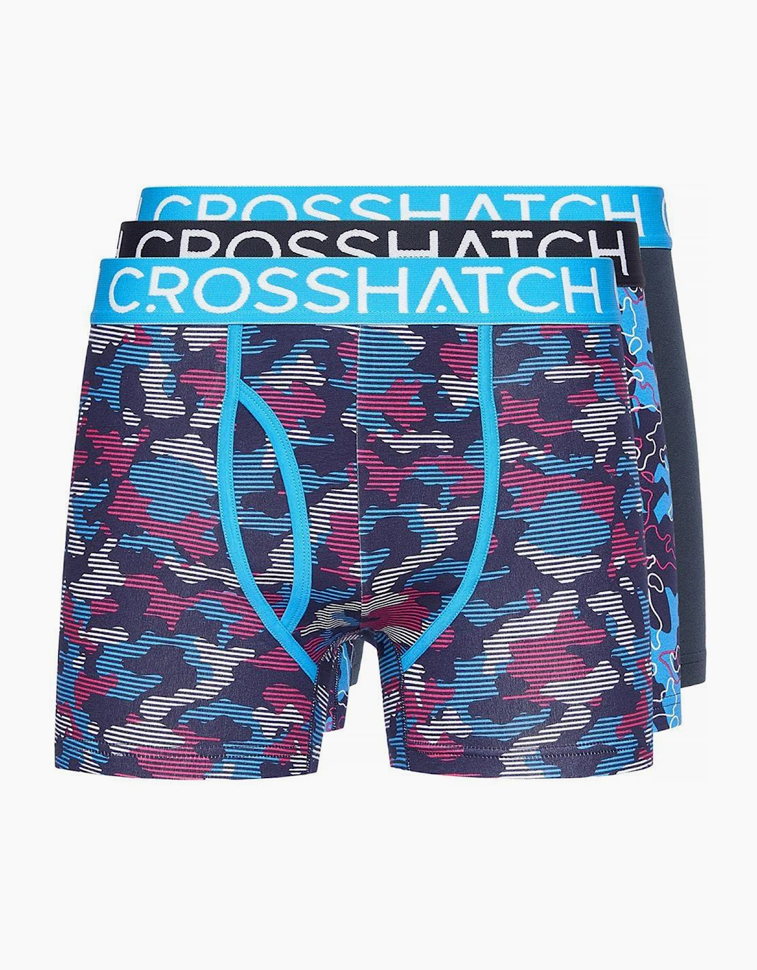 Crosshatch Linamo MVE Mens Boxer Shorts 3pk Blue / Mix