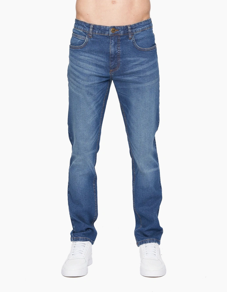Crosshatch Svelte Jeans Mens (Slim Fit) Stone Wash