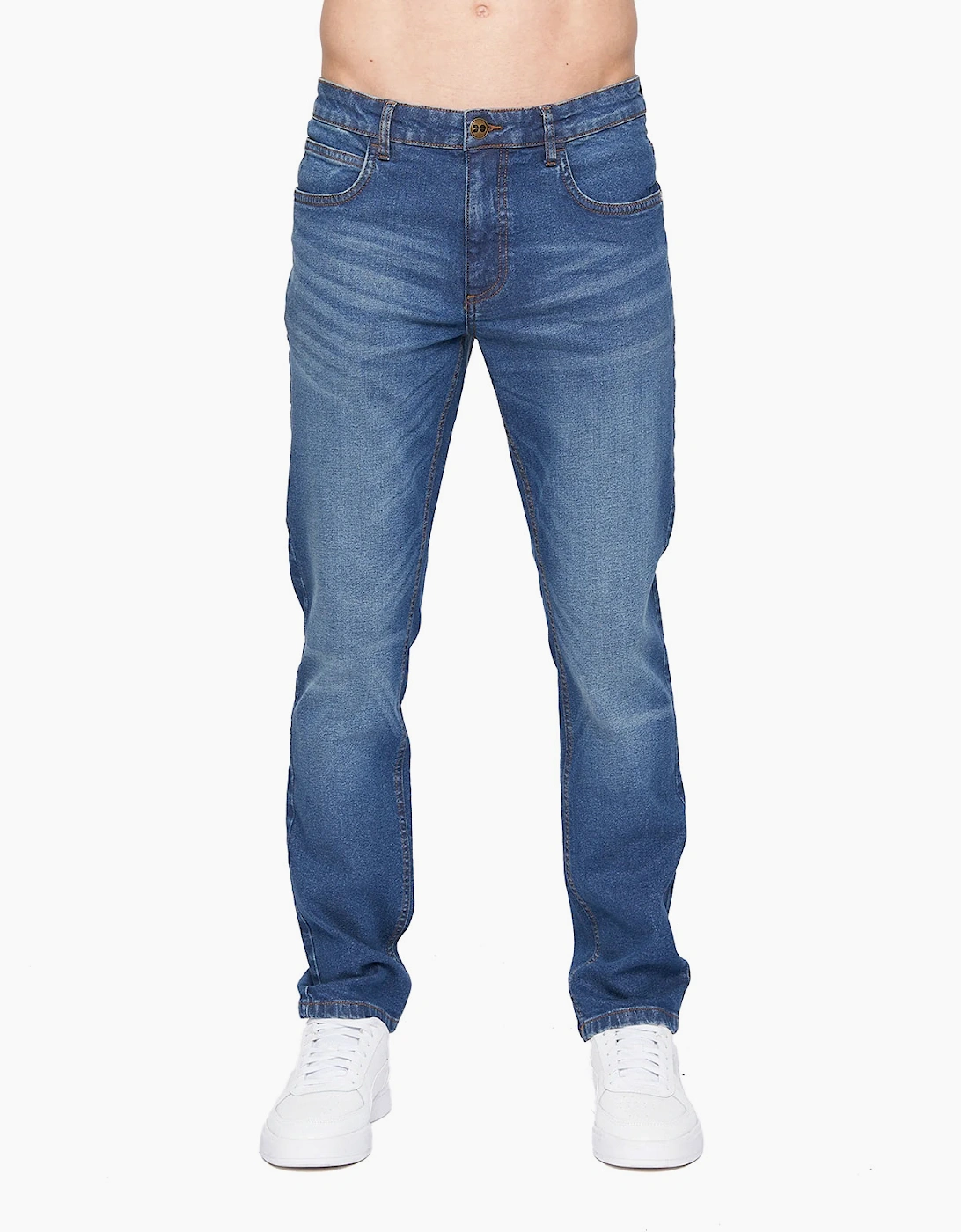 Crosshatch Svelte Jeans Mens (Slim Fit) Stone Wash