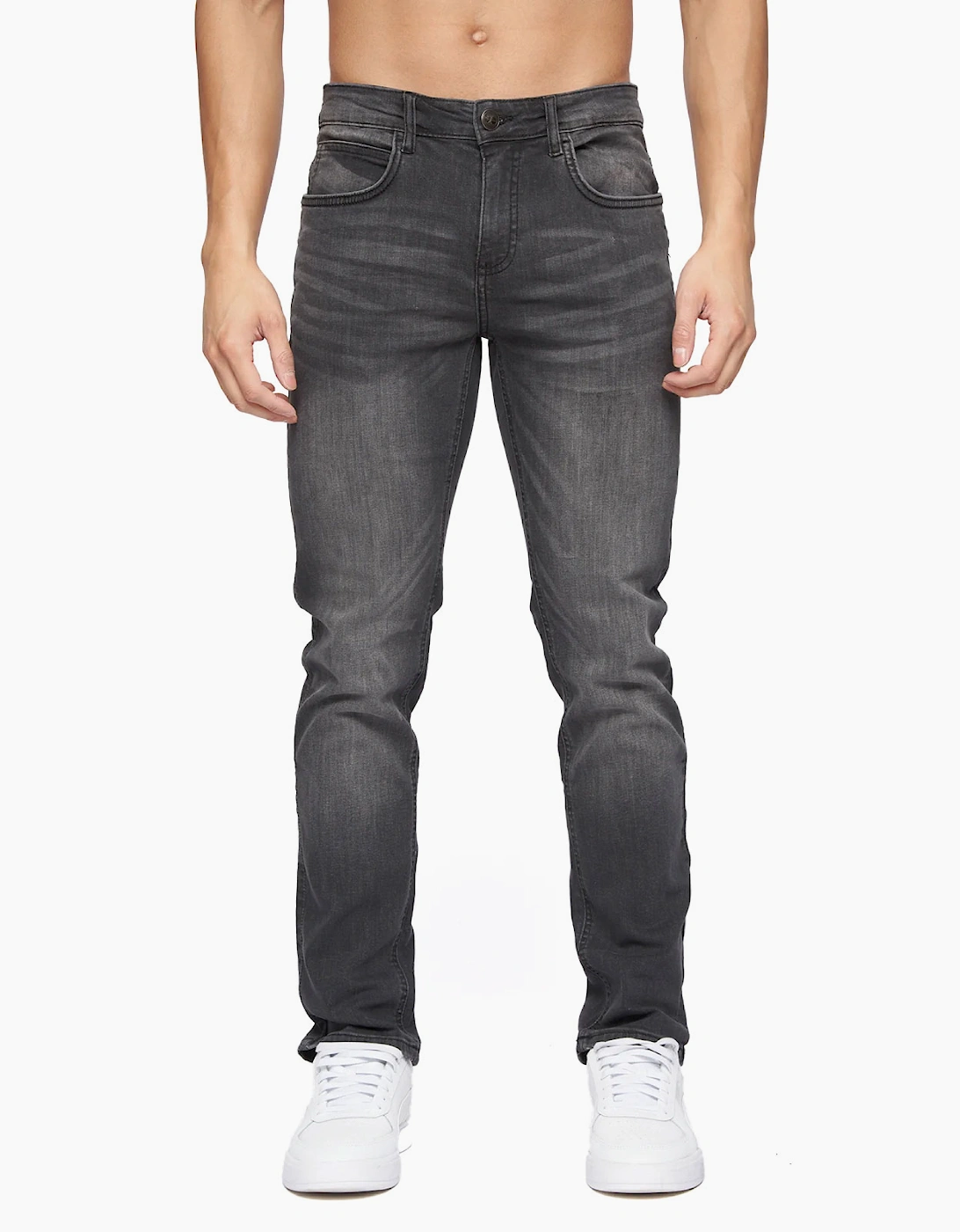 Crosshatch Svelte Jeans Mens (Slim Fit) Grey Wash