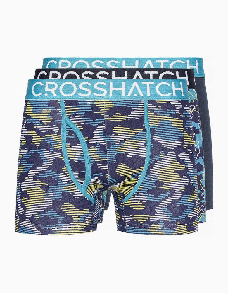 Crosshatch Linamo MVE Mens Boxer Shorts 3pk Teal / Mix