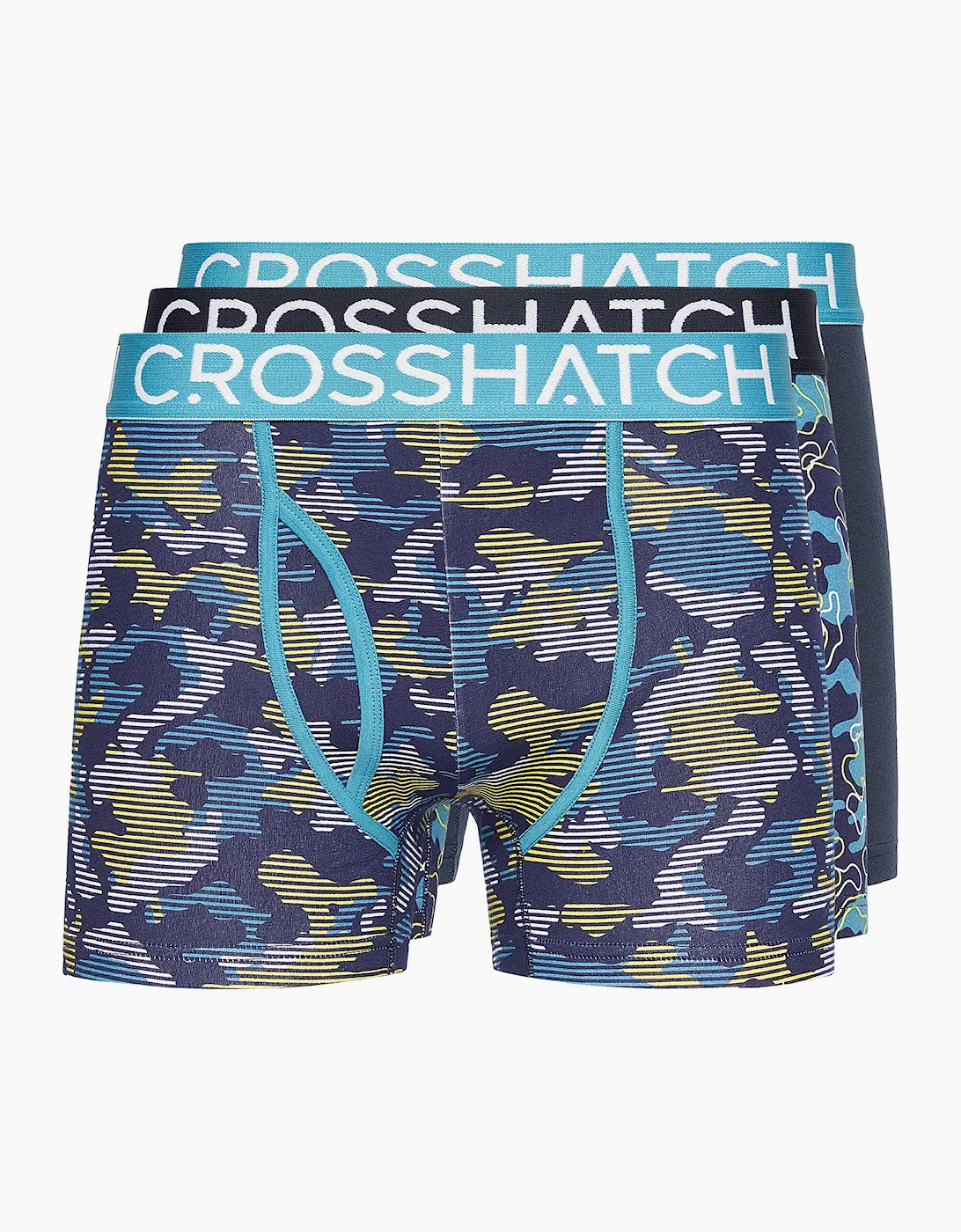 Crosshatch Linamo MVE Mens Boxer Shorts 3pk Teal / Mix