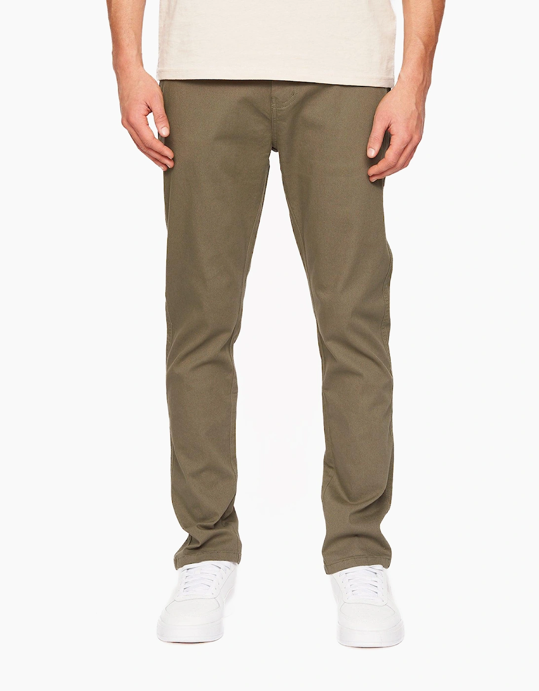 Crosshatch Roysden Mens Chinos (Slim Fit) Khaki