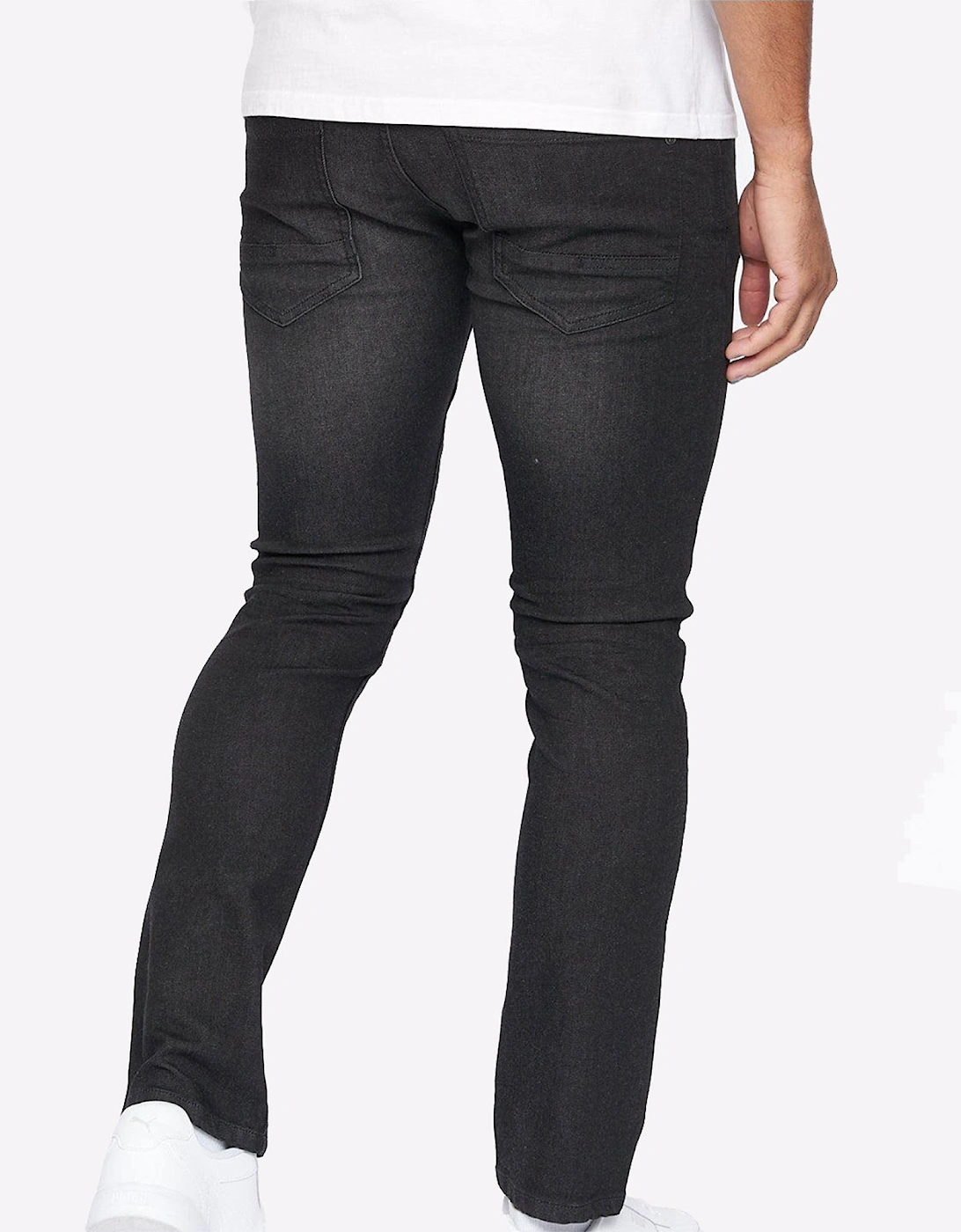Crosshatch Buraca Slim Fit Jeans Mens Charcoal Wash