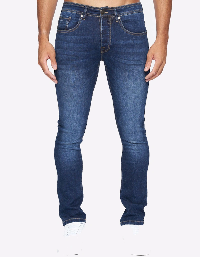 Crosshatch Buraca Slim Fit Jeans Mens Dark Wash