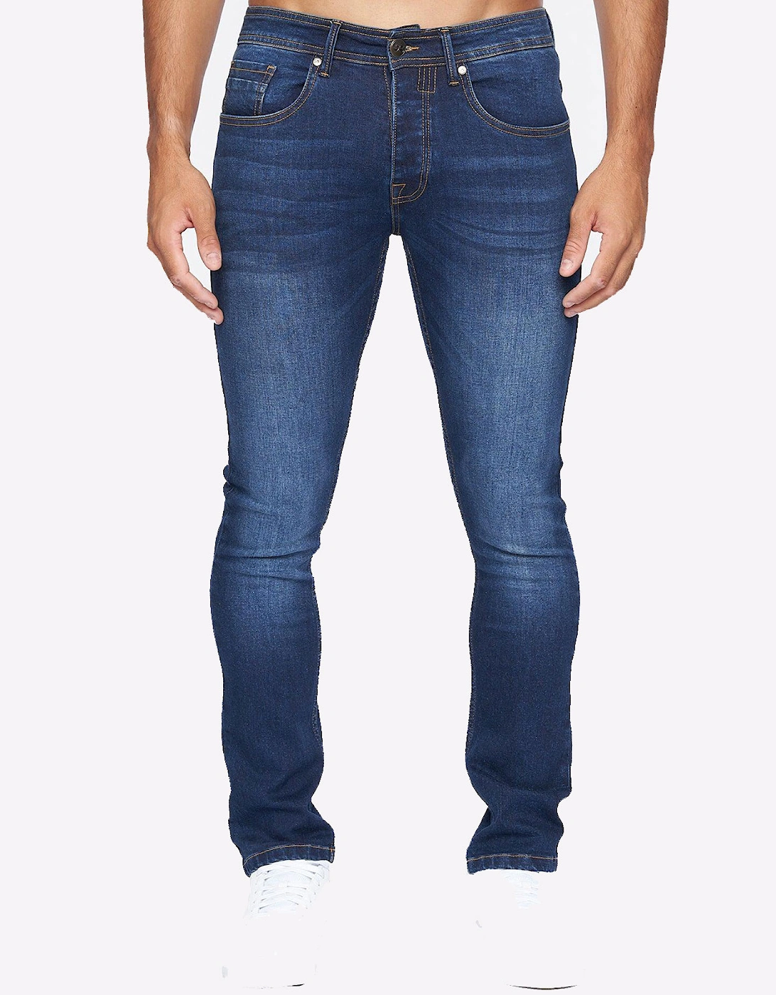Crosshatch Buraca Slim Fit Jeans Mens Dark Wash