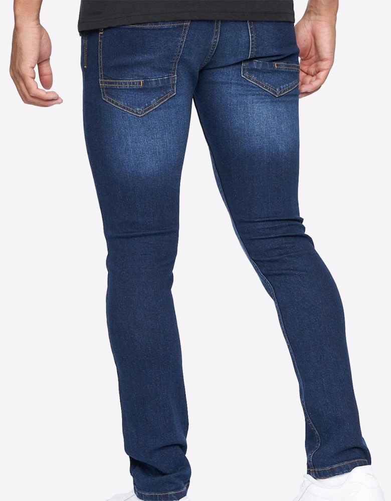 Crosshatch Buraca Slim Fit Jeans Mens Dark Wash
