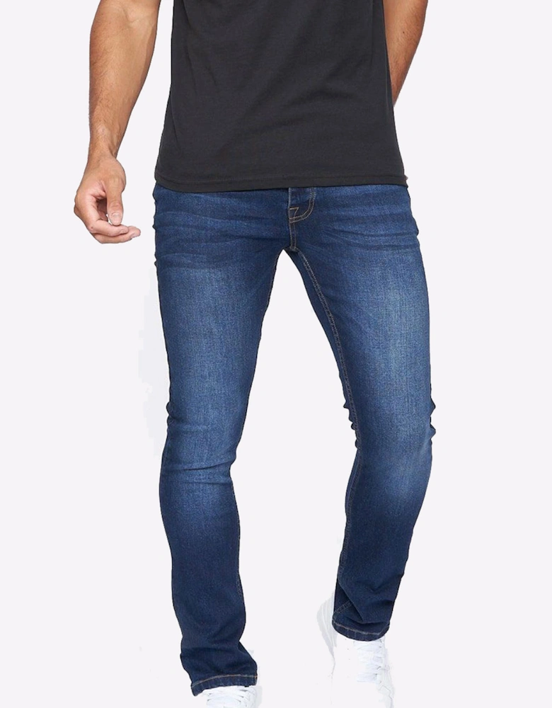 Crosshatch Buraca Slim Fit Jeans Mens Dark Wash