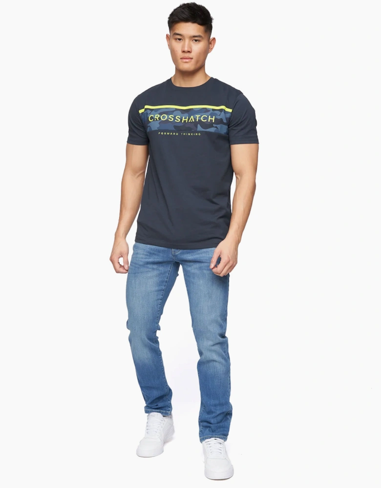 Crosshatch Farrowed Jeans Mens Stone Wash