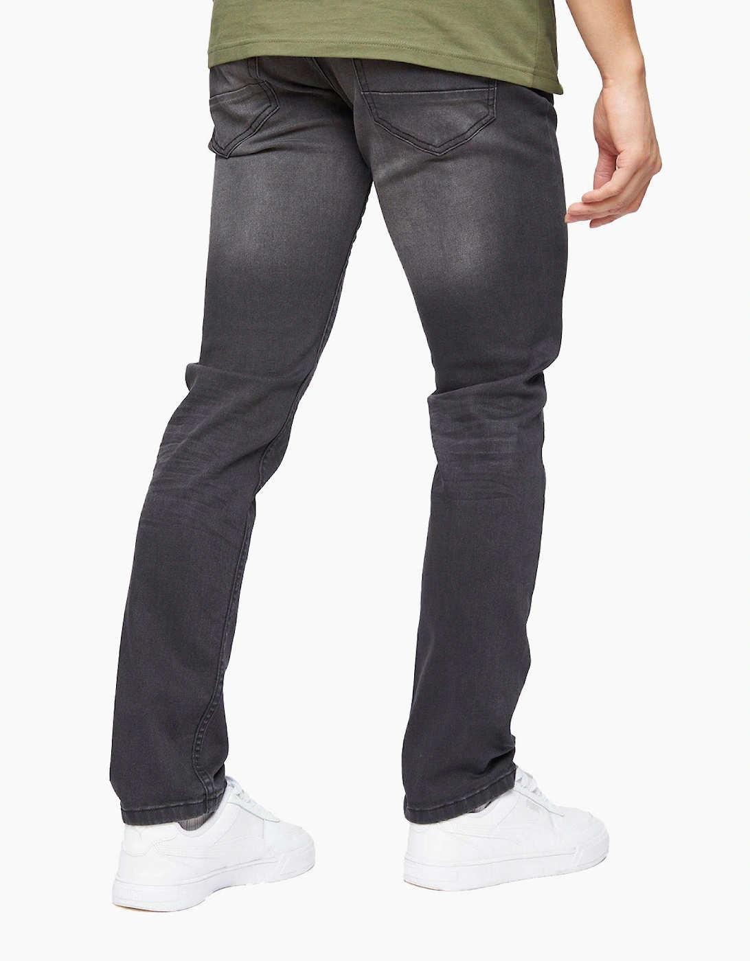 Crosshatch Malcolm Slim Fit Jeans Mens Dark Charcoal