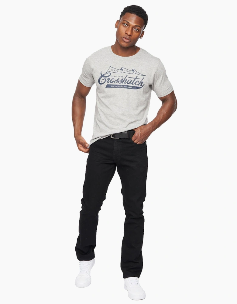 Crosshatch Cadman Straight Leg Jeans Mens Solid Black