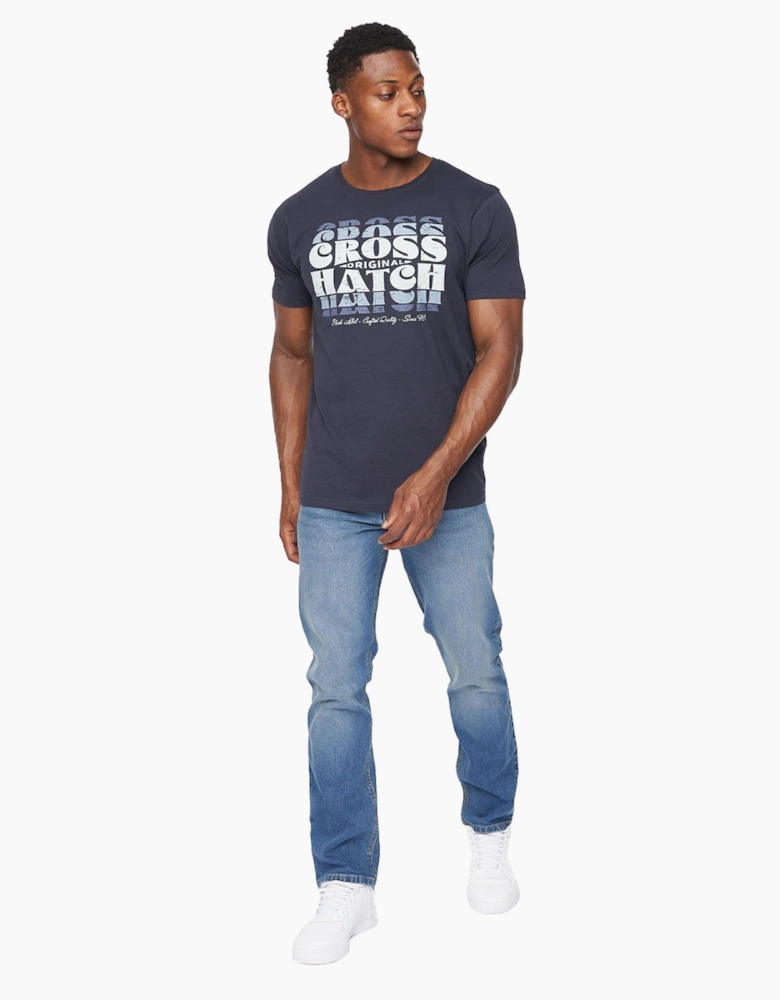 Crosshatch Chas Straight Fit Jeans Mens Mid Wash