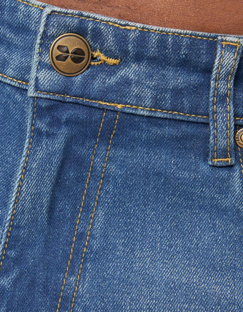 Crosshatch Chas Straight Fit Jeans Mens Mid Wash