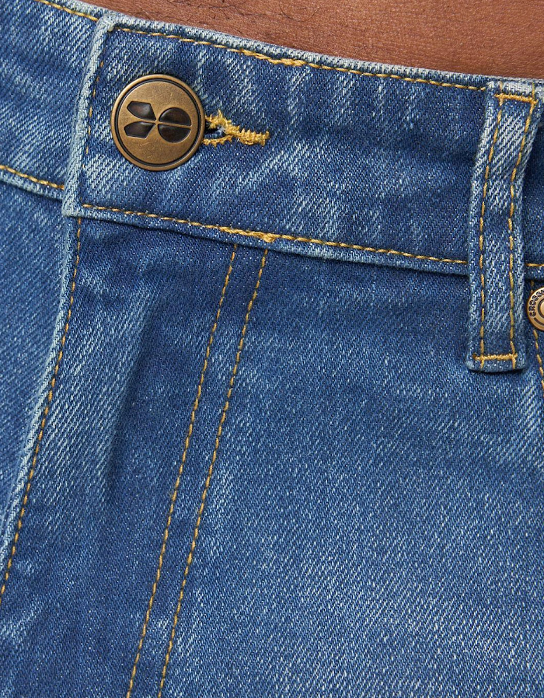 Crosshatch Chas Straight Fit Jeans Mens Mid Wash