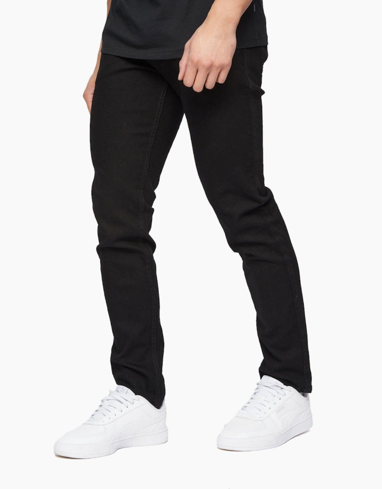 Crosshatch Buraca Slim Fit Jeans Mens Black