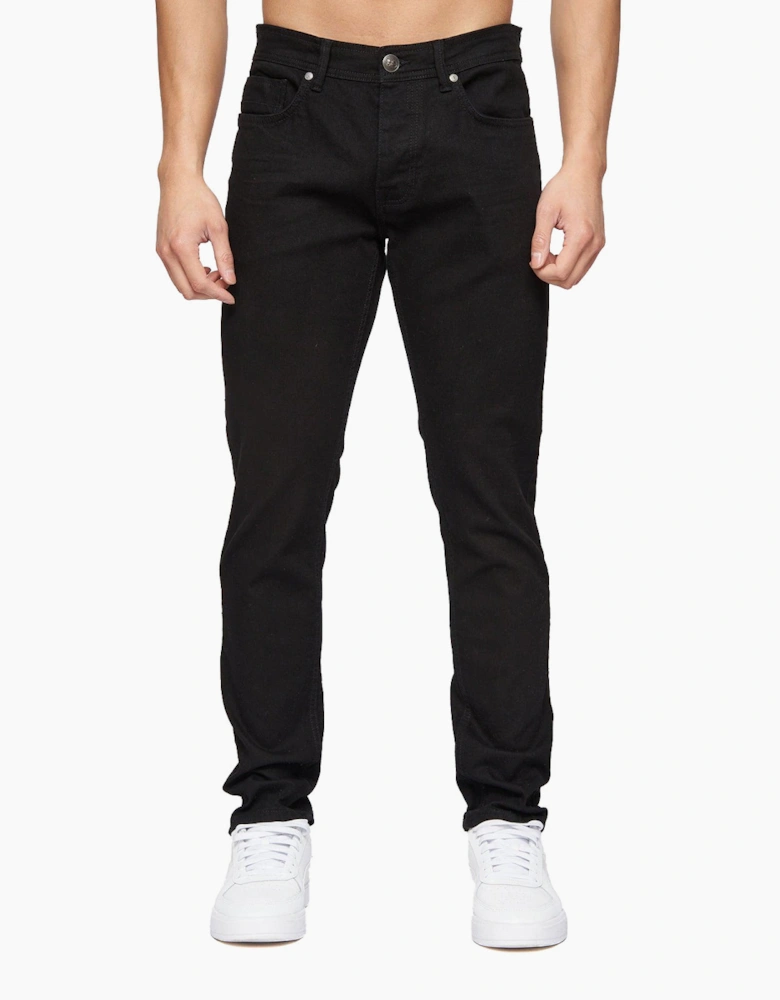 Crosshatch Buraca Slim Fit Jeans Mens Black