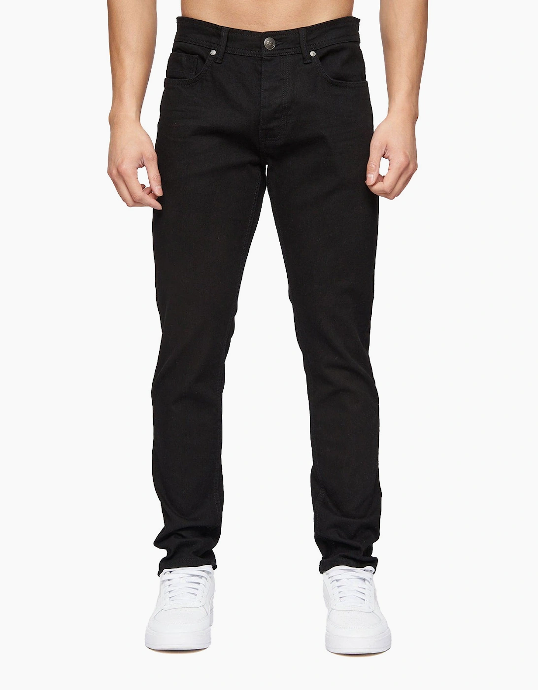 Crosshatch Buraca Slim Fit Jeans Mens Black