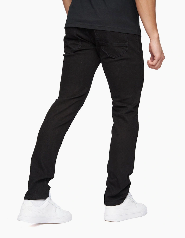 Crosshatch Buraca Slim Fit Jeans Mens Black