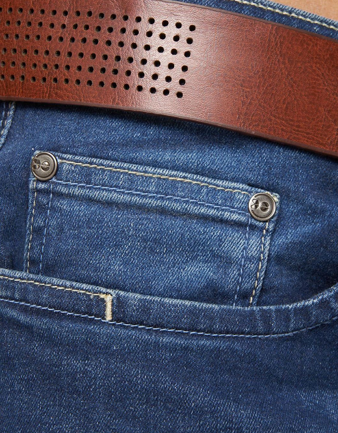 Crosshatch Farrowed Straight Fit Jeans Mens Dark Wash