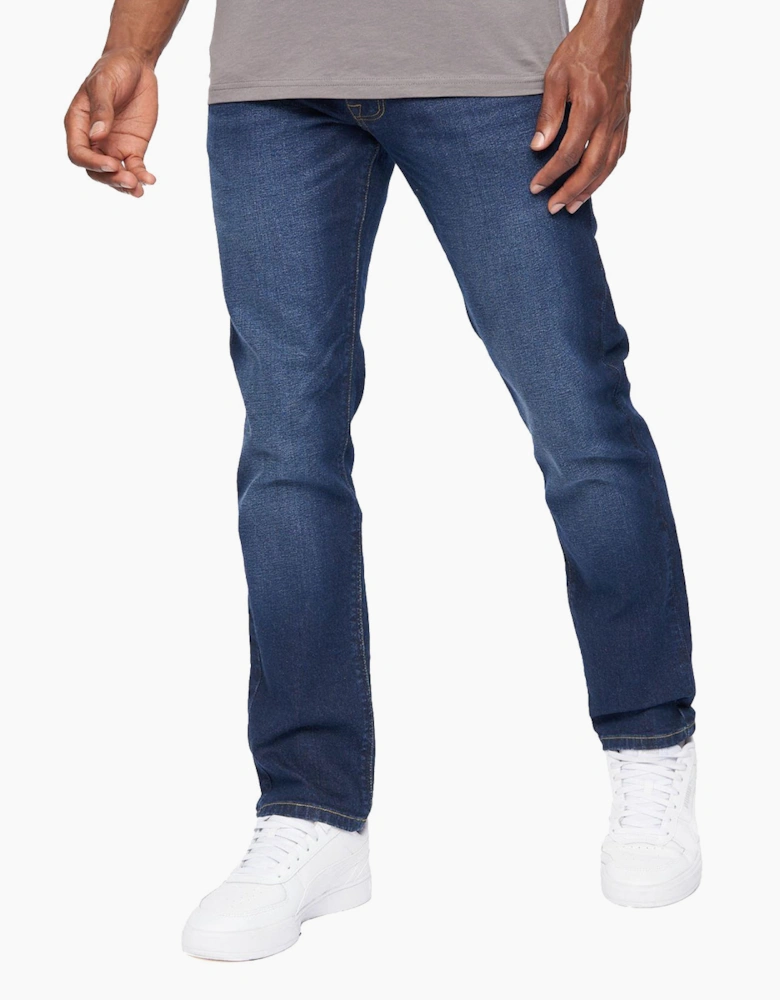 Crosshatch Cadman Straight Fit Jeans Mens Dark Wash