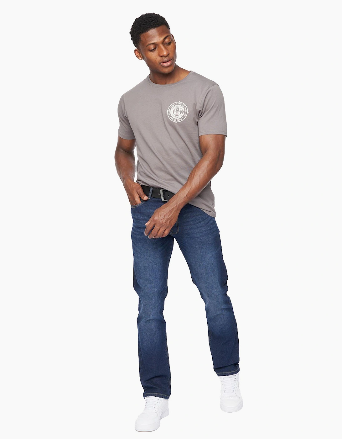 Crosshatch Cadman Straight Fit Jeans Mens Dark Wash