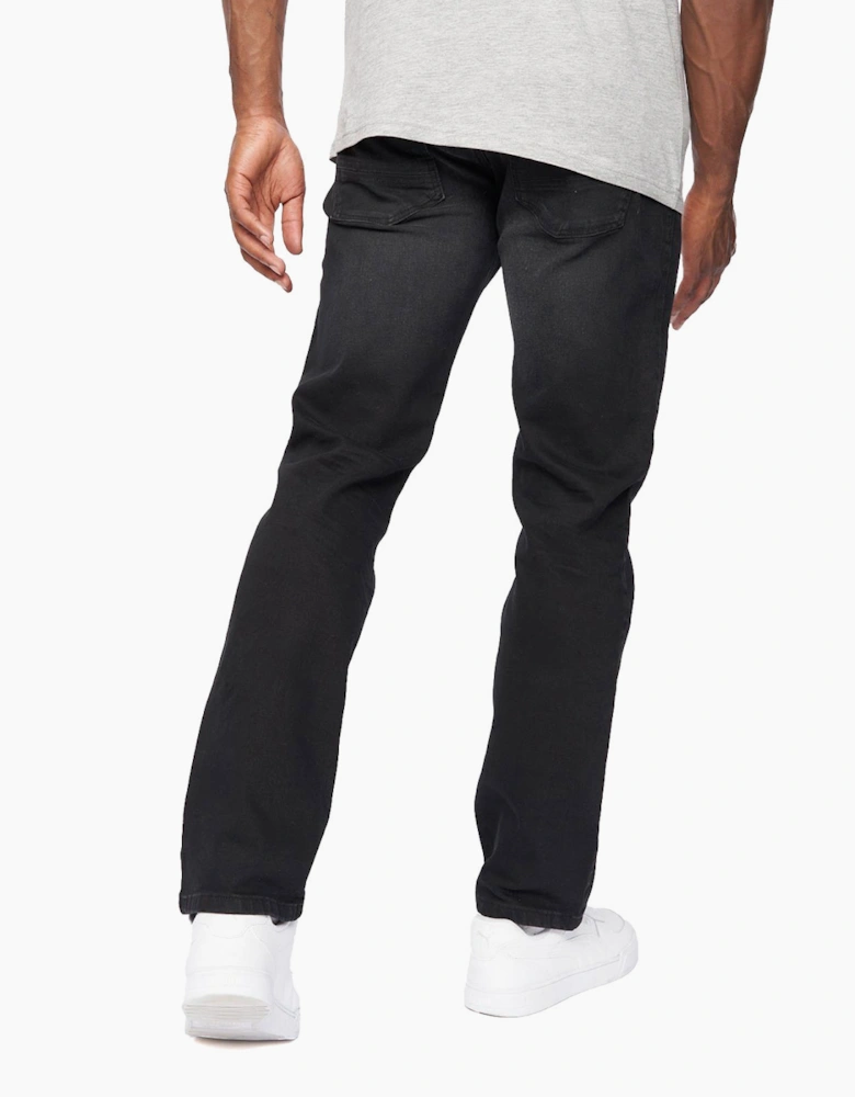 Crosshatch Cadman Straight Jeans Mens Black Wash