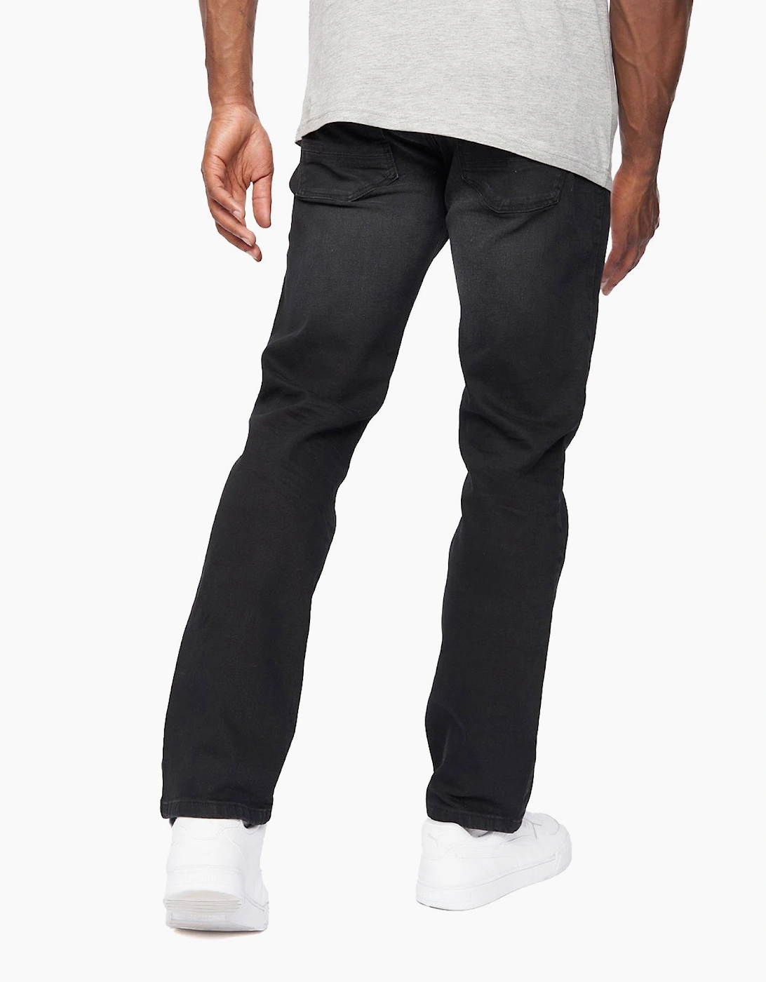 Crosshatch Cadman Straight Jeans Mens Black Wash