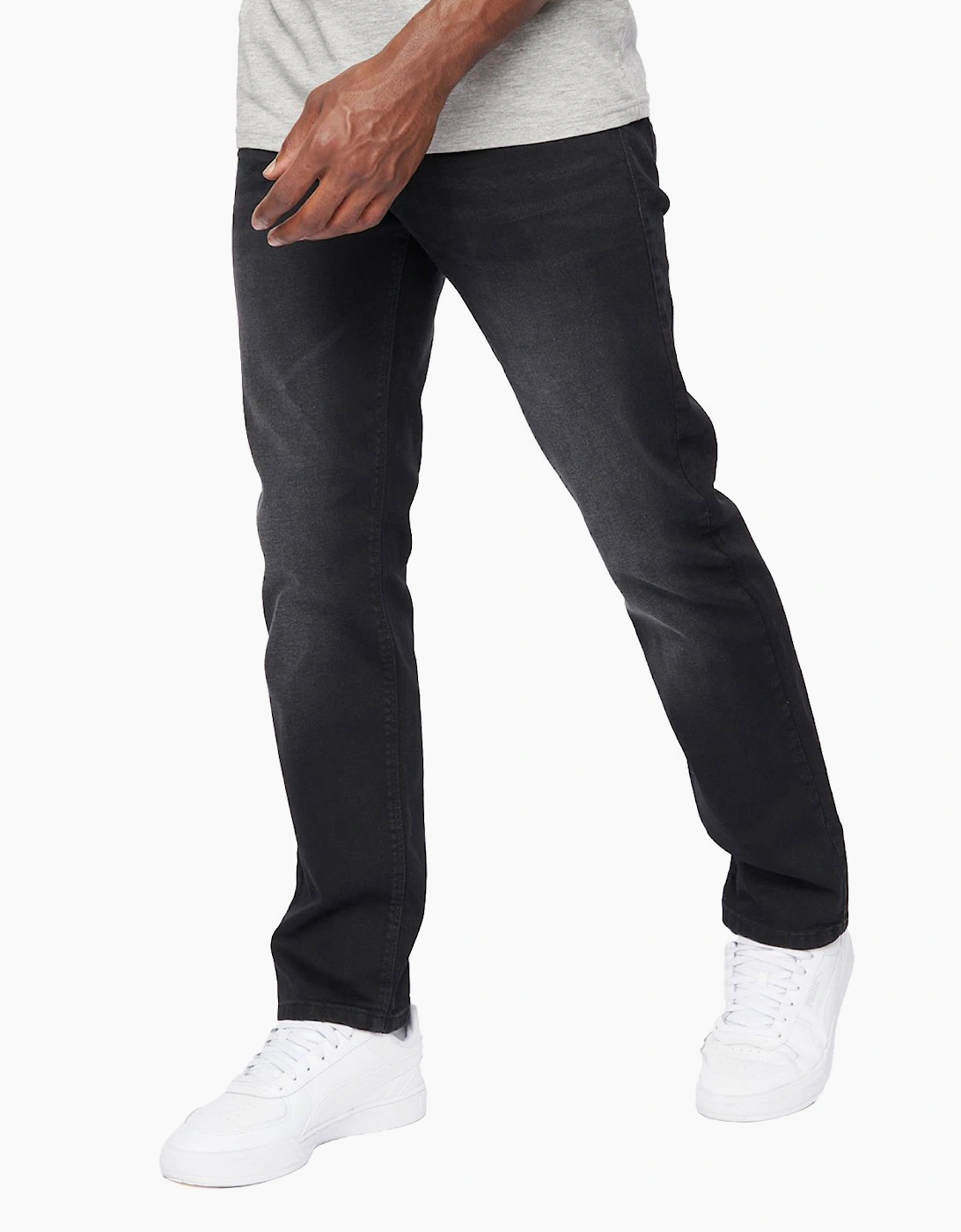 Crosshatch Cadman Straight Jeans Mens Black Wash