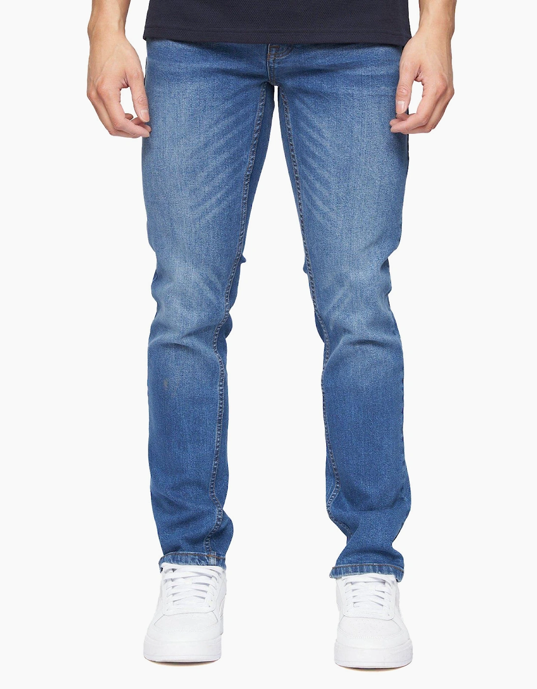 Crosshatch Malcolm Slim Fit Jeans Mens Stone Wash