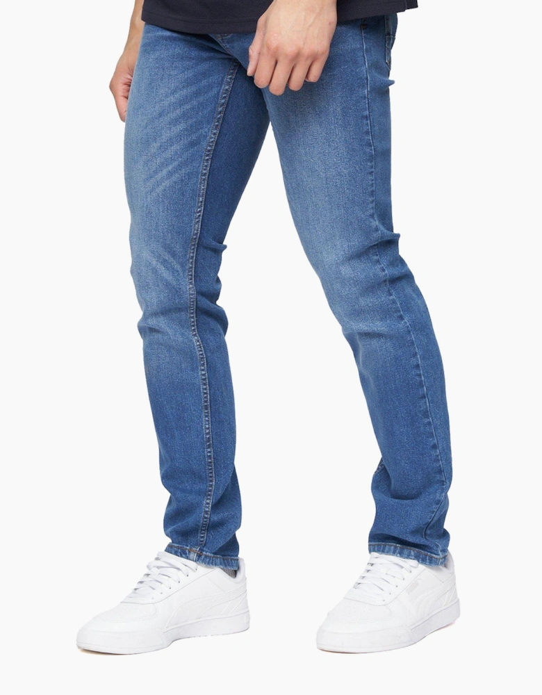 Crosshatch Malcolm Slim Fit Jeans Mens Stone Wash