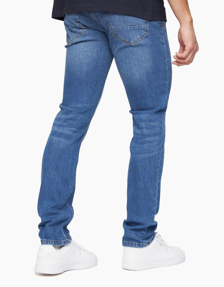 Crosshatch Malcolm Slim Fit Jeans Mens Stone Wash