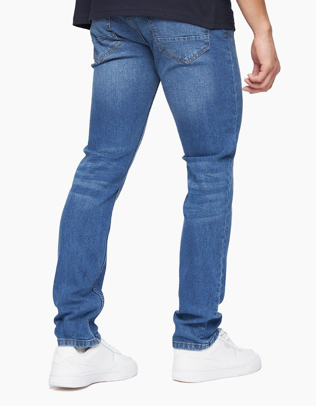 Crosshatch Malcolm Slim Fit Jeans Mens Stone Wash