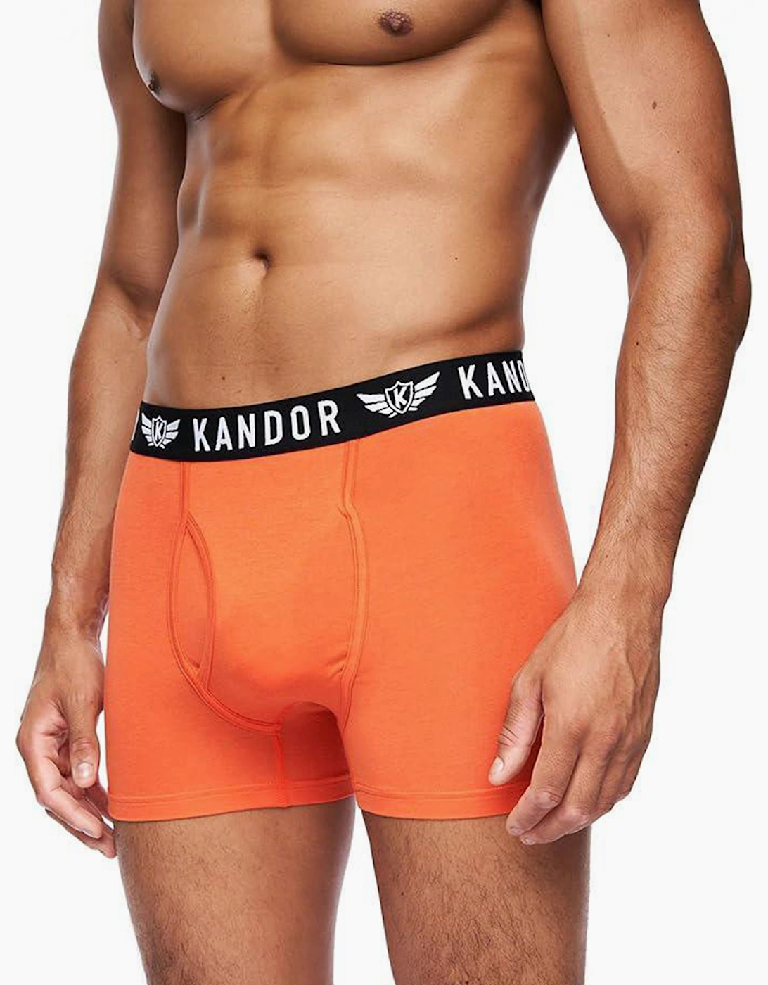 Kandor Bambers 7pk Boxer Shorts Mens Orange / Assorted