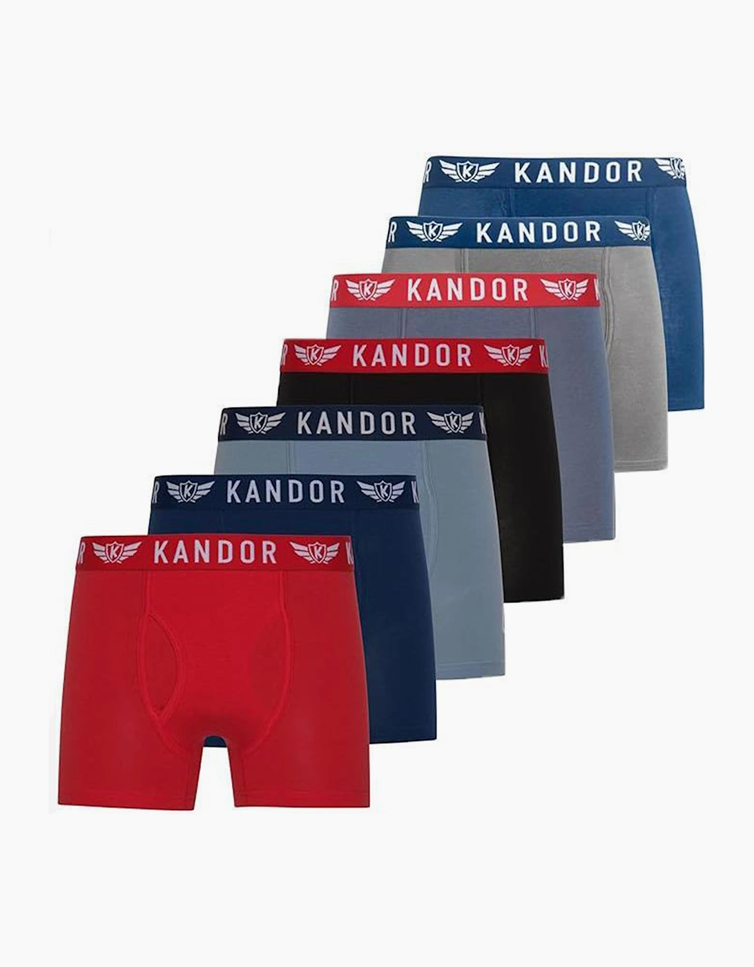 Kandor Bambers 7pk Boxer Shorts Mens Blue / Red / Multicolour