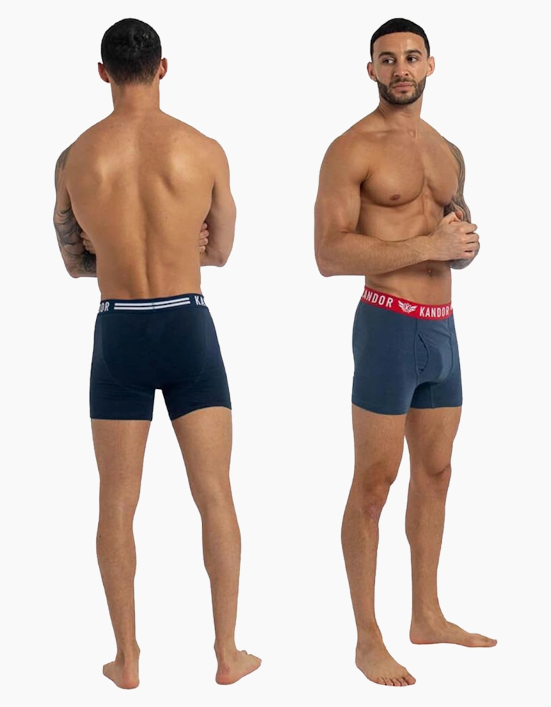 Kandor Bambers 7pk Boxer Shorts Mens Blue / Red / Multicolour