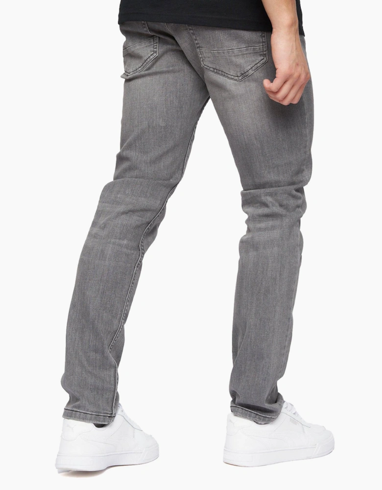 Crosshatch Malcolm Slim Fit Jeans Mens Light Grey Wash